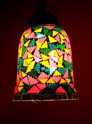 吊り下げモザイクランプ - 鐘形 (直径:約13cm)の商品写真