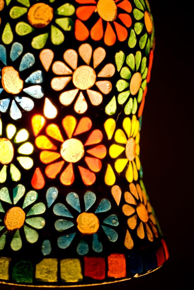 吊り下げモザイクランプ - 壺形 (直径:約12cm) 3 - 違うところを見てみました。