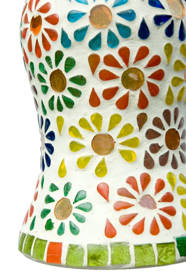 吊り下げモザイクランプ - 壺形 (直径:約12cm) 5 - 近づいて見てみました。