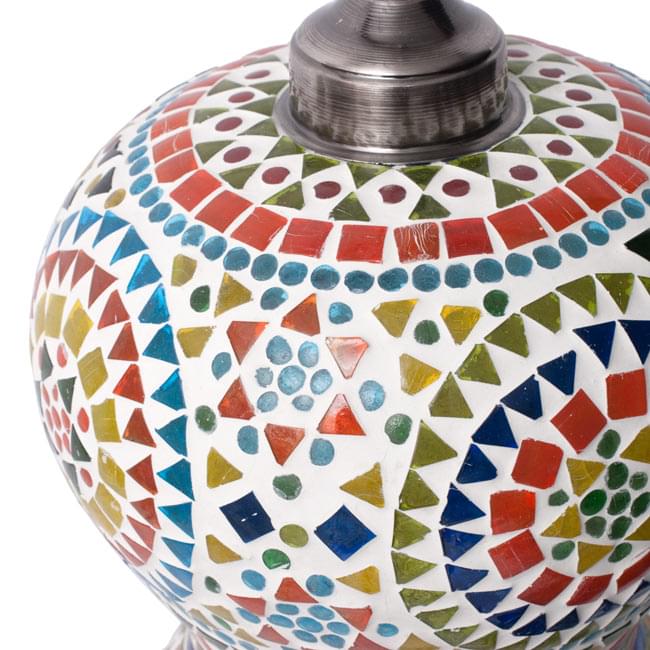 吊り下げモザイクランプ - 壺型(直径:約22cm)の商品写真 7枚目 アップです