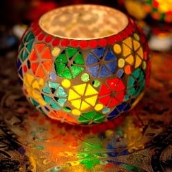 ホワイトモザイクキャンドルホルダー - 朝顔 - サブ2