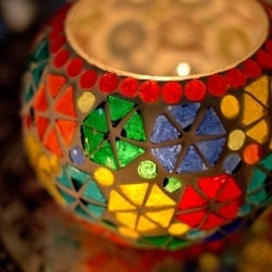 ホワイトモザイクキャンドルホルダー - 朝顔 - サブ3