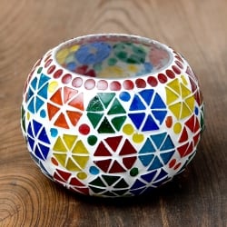 ホワイトモザイクキャンドルホルダー - 朝顔 - サブ4