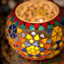 ホワイトモザイクキャンドルホルダー - マンダラ - サブ3