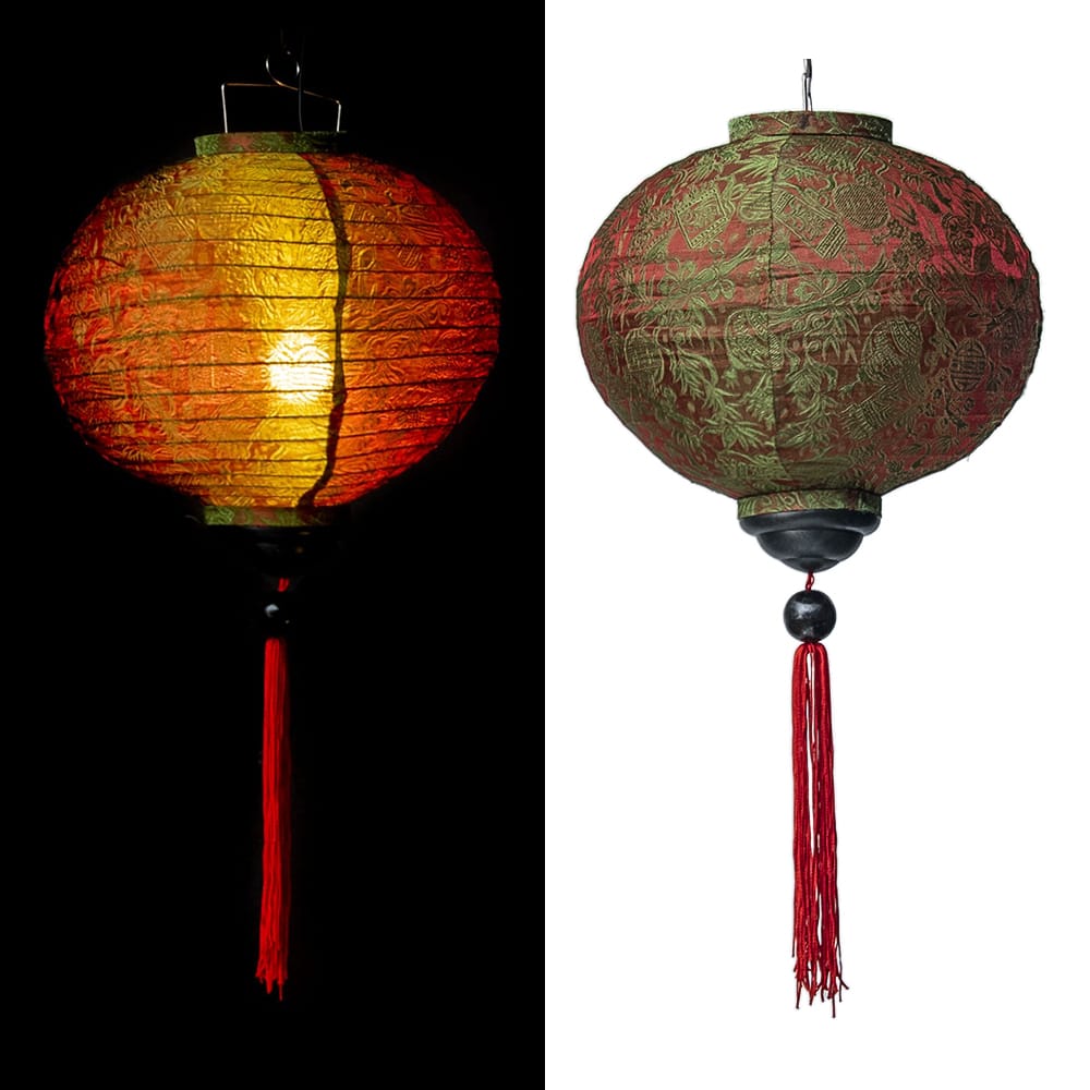 ベトナム伝統のホイアン・ランタン(提灯) - 丸型 大 コイルタイプ の