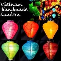 ベトナム伝統のホイアン・ランタン(提灯) - ほおずき型 小 コイルタイプの商品写真