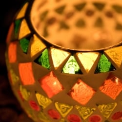 ホワイトモザイクキャンドルホルダー - ジオメトリック - サブ3