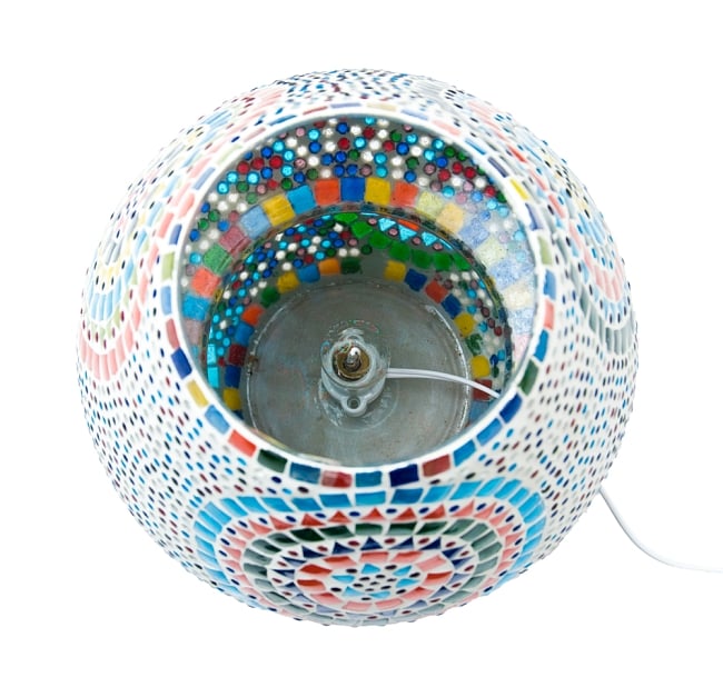 きのこ型ランプスタンド - Ｓサイズ〔直径：約14?〕 6 - ソケットをランプの中にセットした状態です。ボンドや接着剤でソケットを底に固定してください。