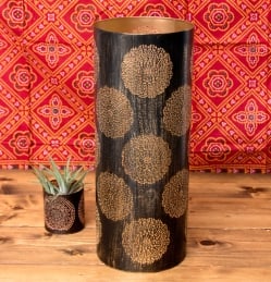 幾何学模様の透かし彫りが美しいマンダラランプ[縦長  高さ:39cm] - サブ4