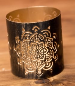 幾何学模様の透かし彫りが美しいマンダラランプ[高さ:8cm:No185175] - サブ5