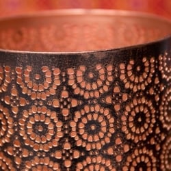 幾何学模様の透かし彫りが美しいマンダラランプ[高さ:15cm No.185142] - サブ5