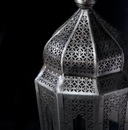 【40cm】モロッコスタイル　スタンド型LEDキャンドルランタン【ロウソク風LEDキャンドル付き】 - サブ2