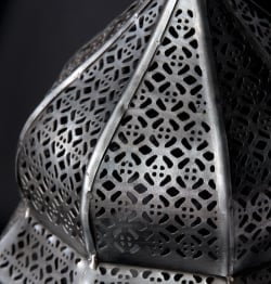 【40cm】モロッコスタイル　スタンド型LEDキャンドルランタン【ロウソク風LEDキャンドル付き】 - サブ3