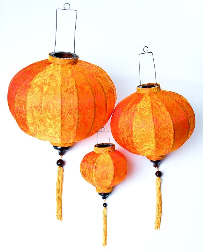 ベトナム伝統のホイアン・ランタン(提灯) - 丸型（大） 9 - 大・中・小の３サイズご用意しています。