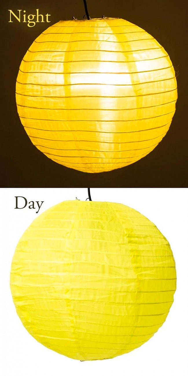 【24色展開】アジアのカラフル提灯・ランタン - 丸型 直径30cm 30 - 23：ネオンイエロー