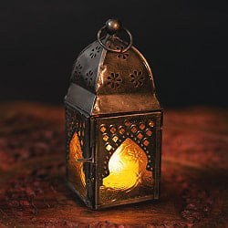 【自由に選べる5個セット】モロッコスタイルの透かし彫りLEDキャンドルランタン【ロウソク風LEDキャンドル付き】の写真