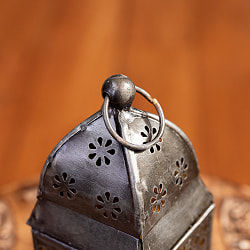 モロッコスタイルの透かし彫りLEDキャンドルランタン【ロウソク風LEDキャンドル付き】 - 〔イエロー〕約13cm×約5.8cm - サブ5