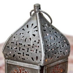 モロッコスタイルの透かし彫りLEDキャンドルランタン【ロウソク風LEDキャンドル付き】約11.5×5.5cm - サブ5