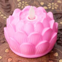 ゆらめく睡蓮の灯り 　ロウソク風LEDロータスキャンドルライト〔7cm×8cm〕 - レッド - サブ2