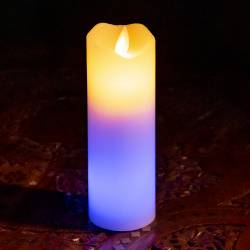 本物のロウで作られた　ゆらめく灯火 ロウソク風LEDキャンドルライト レインボー〔5cm×15cm〕 - サブ5