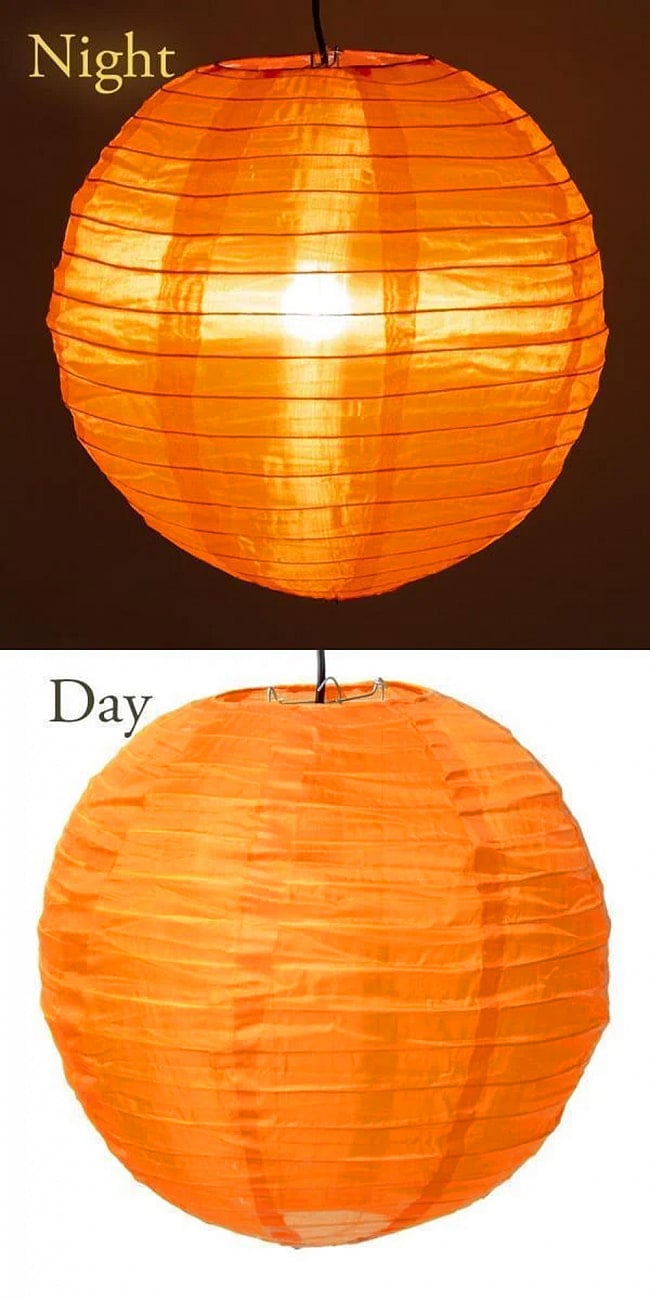 【23色展開】アジアのカラフル提灯・ランタン - 丸型　直径40cm 30 - 23：ネオンオレンジ