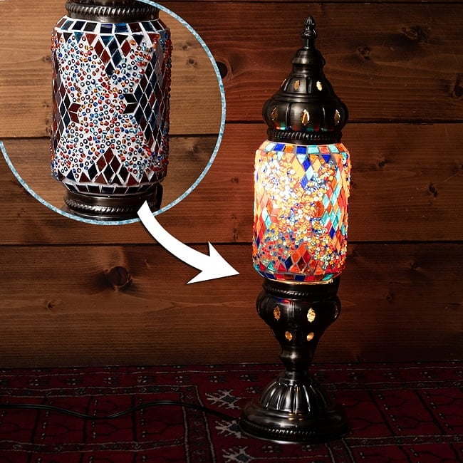 モザイクガラスのアラビアンランプ - 縦長・床置の選択用写真