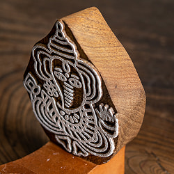 ウッドブロックのキャンドルホルダー - ガネーシャ - サブ5