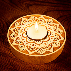 ウッドブロックのキャンドルホルダー - ランゴリ - サブ2