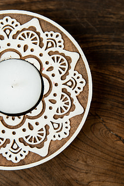 ウッドブロックのキャンドルホルダー - ランゴリ - サブ5