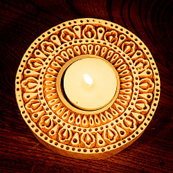 ウッドブロックのキャンドルホルダー - ピーコック - サブ2