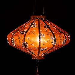 華やかな柄入り　ベトナム伝統のホイアン・ランタン(提灯) - 薄ひし形〔更紗模様〕 - サブ3