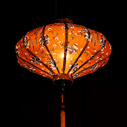 華やかな柄入り　ベトナム伝統のホイアン・ランタン(提灯) - 薄ひし形〔更紗模様〕 - サブ5