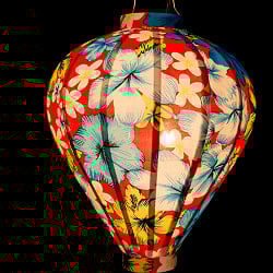 華やかな柄入り　ベトナム伝統のホイアン・ランタン〔提灯〕 - ほおずき型〔レトロ花模様〕 - サブ4