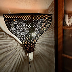 モロカンスタイルの壁掛け透し彫りランプ コーンタイプ - ブラック【限定入荷・再入荷なし】 - サブ5