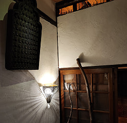 モロカンスタイルの壁掛け透し彫りランプ コーンタイプ - ブラス　アンティック【限定入荷・再入荷なし】 - サブ2