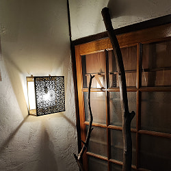 モロカンスタイルの壁掛け透し彫りランプ　スクエアタイプ - ブラス　アンティック【限定入荷・再入荷なし】 - サブ2