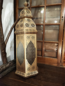 モロカンスタイルのゴールドフロアランタン【高さ:111cm 特大・限定入荷・再入荷なし】 - サブ2