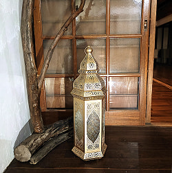 モロカンスタイルのゴールドフロアランタン【高さ:65cm】 - サブ2