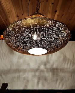 円錐形モロカンスタイルのゴールドペンダントランプ - ブラスアンティック【１点物・限定入荷・再入荷なし】 - サブ3