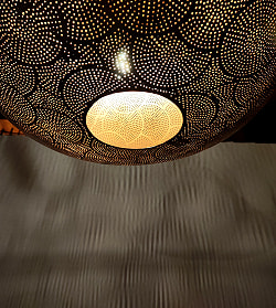 円錐形モロカンスタイルのゴールドペンダントランプ - ブラスアンティック【１点物・限定入荷・再入荷なし】 - サブ4