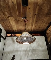 円錐形モロカンスタイルのゴールドペンダントランプ - ブラスアンティック【１点物・限定入荷・再入荷なし】(ID-LAMP-443)