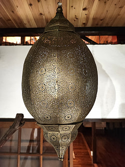 しずく型 モロカンスタイルのゴールドペンダントランプ - ブラスアンティック【高さ：71cm 特大・限定入荷・再入荷なし】 - サブ2