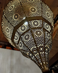 しずく型 モロカンスタイルのゴールドペンダントランプ - ブラスアンティック【高さ：71cm 特大・限定入荷・再入荷なし】 - サブ5