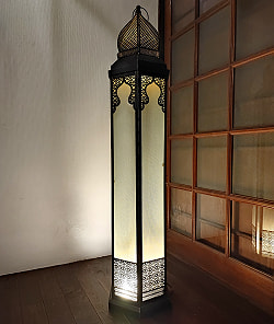 モロカンスタイルのフロアランプ - ブラック【高さ：121cm 特大・再入荷なし】 - サブ3