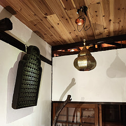 かぼちゃ形モロカンスタイルのゴールドペンダントランプ - ブラスアンティック【高さ：38cm 】 - サブ3