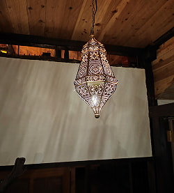 円錐形モロカンスタイルのゴールドペンダントランプ - ブラスアンティック【高さ：40.5cm 】 - サブ5