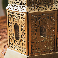 モロッコスタイル　キャンドルランタン 吊り下げ／スタンド兼用【ロウソク風LEDキャンドル付き】 高さ：20cm 幅：12.5cm程度 - サブ5