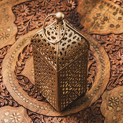 モロッコスタイル　キャンドルランタン 吊り下げ／スタンド兼用【ロウソク風LEDキャンドル付き】 高さ：22.5cm 幅：6.5cm程度 - サブ3