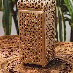 モロッコスタイル　キャンドルランタン 吊り下げ／スタンド兼用【ロウソク風LEDキャンドル付き】 高さ：22.5cm 幅：6.5cm程度 - サブ5