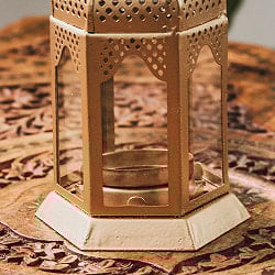 モロッコスタイル　キャンドルランタン 吊り下げ／スタンド兼用【ロウソク風LEDキャンドル付き】 高さ：13.5cm 幅：7cm程度 - サブ5